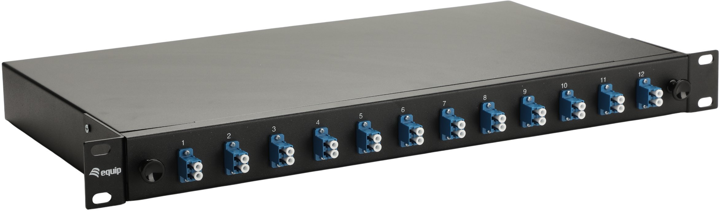 Equip Panel światłowodowy 12-Port LC-Duplex OS2 1U kompletny czarny 337200