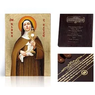 Ikony i obrazy sakralne - Ikona religijna Święta Klara z Asyżu - miniaturka - grafika 1