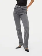 Spodnie damskie - Vero Moda Jeansy Tessa 10320583 Szary Straight Fit - miniaturka - grafika 1