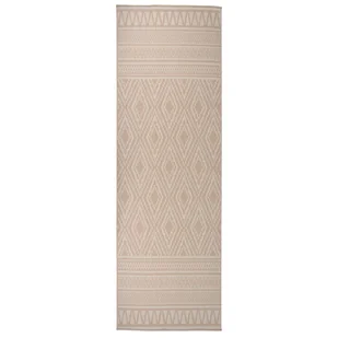 vidaXL Dywan zewnętrzny o płaskim splocie, 80x250 cm, brązowe pasy - Dywany zewnętrzne - miniaturka - grafika 1
