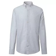 Koszule męskie - Hackett London Męska koszula z nadrukiem Foulard, Biały/opalenizna, M - miniaturka - grafika 1