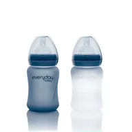Butelki dla niemowląt - Everyday Baby Butelka szklana reagująca na temperaturę S 150ml borówkowa - miniaturka - grafika 1