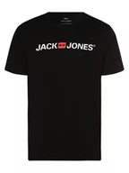 Koszulki męskie - Jack & Jones - T-shirt męski  JJECorp, czarny - miniaturka - grafika 1