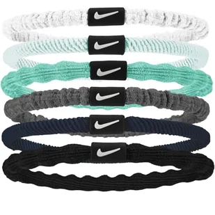 Nike Flex Hair Tie gumka do włosów dla kobiet, zestaw 6-częściowy, z poliestru i spandexu, kolor: biały/lodowaty niebieski/biały, rozmiar: jeden rozmiar, N.100.9194.113.OS - Ozdoby do włosów - miniaturka - grafika 1