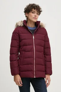 Tommy Hilfiger kurtka damska kolor bordowy zimowa WW0WW43600 - Kurtki damskie - miniaturka - grafika 1