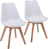 Krzesła - Miadomodo Zestaw krzeseł do jadalni z plastikowym siedziskiem, 2 szt., - miniaturka - grafika 1