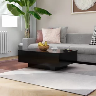 vidaXL Stolik kawowy, czarny, 90x60x31 cm, płyta wiórowa vidaXL - Ławy i stoliki kawowe - miniaturka - grafika 1