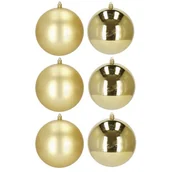 Bombki - Bombki choinkowe 6 szt. ozdoby świąteczne zestaw 10cm złote - miniaturka - grafika 1