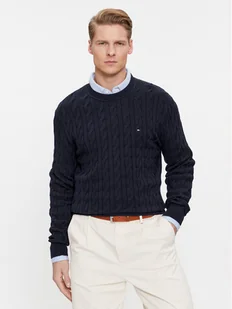 Tommy Hilfiger Sweter MW0MW33132 Granatowy Relaxed Fit - Swetry męskie - miniaturka - grafika 1