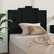 Inne meble do sypialni - Lumarko Wezgłowie łóżka, czarne, 106x4x110 cm, lite drewno sosnowe - miniaturka - grafika 1