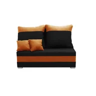 Sofy i kanapy - Sofa kanapa 2 os z funkcją spania GUSTAV czarny / pomarańczowy - miniaturka - grafika 1