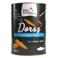 Mokra karma dla psów - Syta Micha Karma Mokra Dla Psa Dorsz Z Marchewką I Krylem 400G - miniaturka - grafika 1