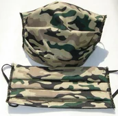 Odzież robocza - Maseczka Maska Ochronna Na Twarz Dla Dzieci Zielona Brązowa Moro - miniaturka - grafika 1