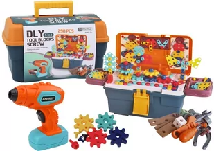 Klocki Puzzle Konstrukcyjne 3D W Skrzynce DIY Rozkręcanie Wiertarka - Zabawy w naśladowanie dorosłych - miniaturka - grafika 1