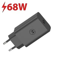 Ładowarki do telefonów - Motorola Ładowarka sieciowa TurboPower 68W, 1x USB-C + USB-C kabel 1m MOM000068 Czarna - miniaturka - grafika 1