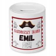 Skarbonki - Skarbonka 330 ml Dla Emila Syna Dziecka Prezent z Nadrukiem ze Zdjęciem + Opakowanie na prezent (wzór 01) - miniaturka - grafika 1