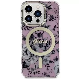 Guess GUHMP14LHCFWSP do Apple iPhone 14 Pro 6.1" różowy/pink hardcase Flower MagSafe - Etui i futerały do telefonów - miniaturka - grafika 3