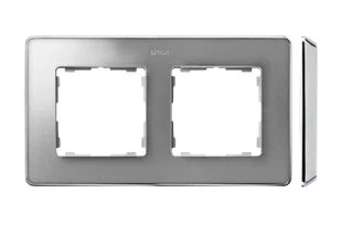 Kontakt Simon Ramka 2-krotna SIMON 82 Detail SELECT metal - aluminium zimne/chrom - Klawisze i ramki - miniaturka - grafika 1