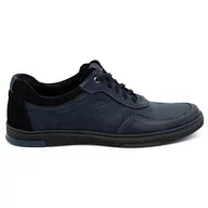 Półbuty męskie - Buty męskie skórzane casual 918K granatowe - Komodo - miniaturka - grafika 1