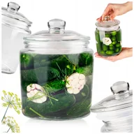 Pojemniki kuchenne - POJEMNIK SZKLANY Z POKRYWKĄ 1L na ŚWIECE CIASTKA słoik SZKŁO TRWAŁY CIACHO - miniaturka - grafika 1