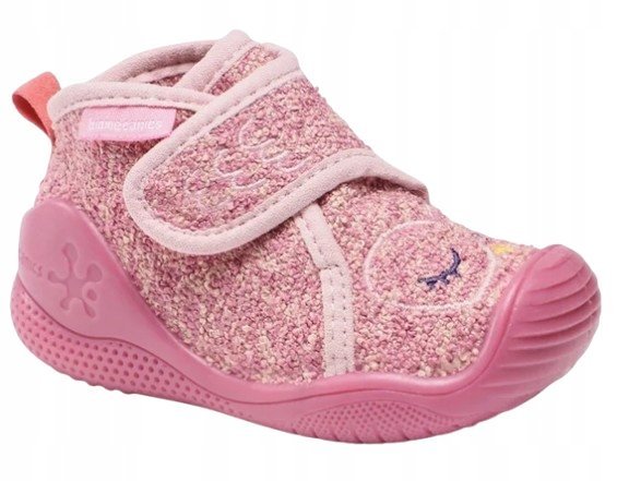 BIOMECANICS RÓŻOWE KAPCIE DZIECIĘCE Z TKANINY Z RZEPAMI 18 3DA