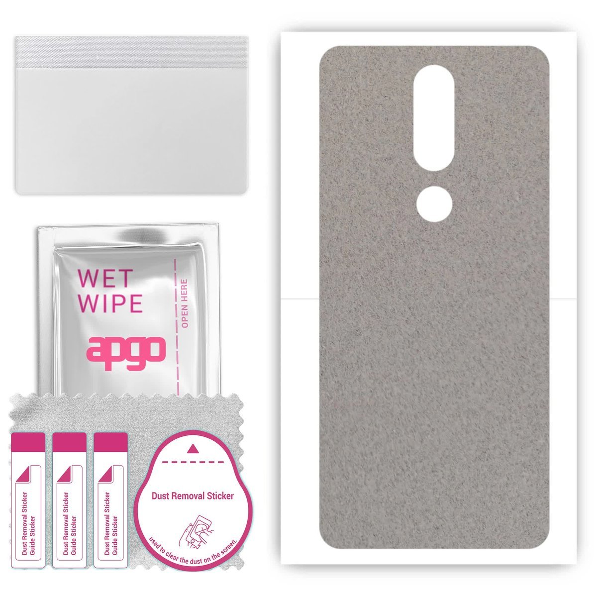 Folia naklejka skórka strukturalna na TYŁ Zamsz do Nokia 5.1 Plus (Nokia X5) - Zamsz Szary - apgo SKINS