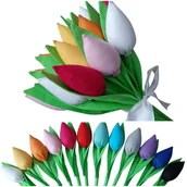 Sztuczne kwiaty - Dzień Matki tulipany z materiału ręcznie szyte różne kolory do wyboru na każdą okazję , stwórz swój bukiet 26 maja - miniaturka - grafika 1