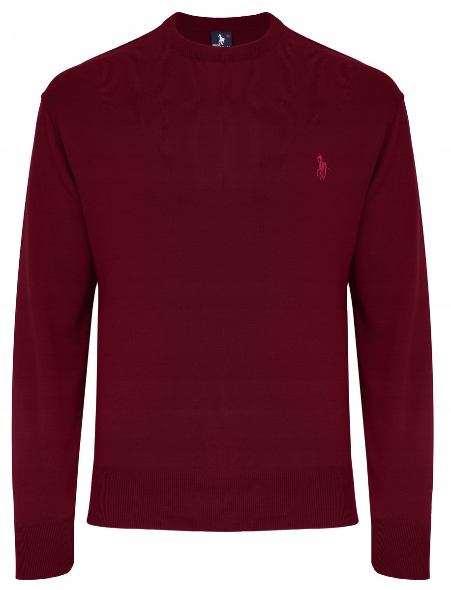 SWETER MĘSKI U KLAS - WEŁNA - KNK - BORDOWY - L