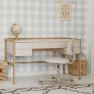 Biurka dla dzieci - Biurko beżowe Versa Latte - miniaturka - grafika 1