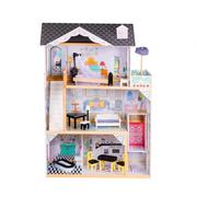 Domki dla lalek - EcoToys Duży drewniany domek dla lalek winda mebelki 1950 - miniaturka - grafika 1