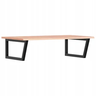 Półka ścienna pod umywalkę, stal i lite drewno dębowe - Półki łazienkowe Półka ścienna pod umywalkę, stal i lite drewno dębowe - Półki łazienkowe - miniaturka - grafika 1