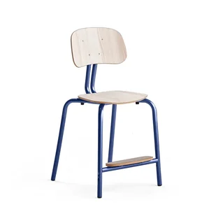 Krzesło szkolne YNGVE, 4 nogi, kobaltowy, jesion, W 520 mm - Podnóżki, podpórki, podkładki - miniaturka - grafika 1
