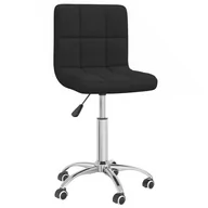 Krzesła - vidaXL Obrotowe krzesło stołowe czarne tapicerowane tkaniną 3087537 - miniaturka - grafika 1