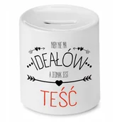 Skarbonki - SKARBONKA DLA TEŚCIA NIBY NIE MA IDEAŁÓW PREZENT z Nadrukiem ze Zdjęciem - miniaturka - grafika 1