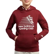 Bluzy dla dziewczynek - Bluza dziecięca New Balance LAKB0347MHB - bordowa - miniaturka - grafika 1