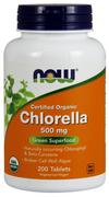 Suplementy naturalne - NOW Foods - Chlorella, Rozerwane Ściany Komórkowe, 500mg, 200 tabletek - miniaturka - grafika 1