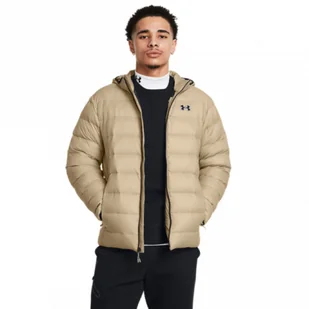 Męska kurtka puchowa pikowana Under Armour Legend Down Hooded Jacket - beżowa - UNDER ARMOUR - Kurtki męskie - miniaturka - grafika 1