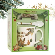 Zabawki kreatywne - KUBEK ŚWIĄTECZNY - zestaw w pudełku ze spodkiem i łyżeczką 400 ml KB16WZ4 - miniaturka - grafika 1