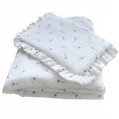 Pościel dla dzieci - Swanstore Pościel z wypełnieniem muślinowa 70x100 Wiosenna Biel poduszka - miniaturka - grafika 1