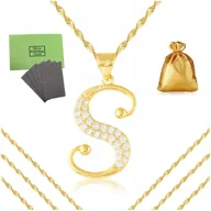 Biżuteria dla dzieci - BIŻUTERIA DZIECIĘCA, ZŁOTY NASZYJNIK LITERKA "S" DLA DZIEWCZYNKI 40cm 18K - miniaturka - grafika 1