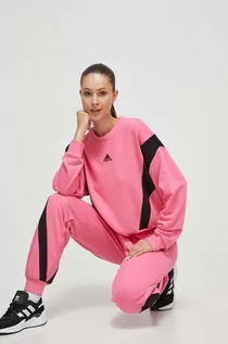 Dresy damskie - adidas dres damski kolor różowy - grafika 1