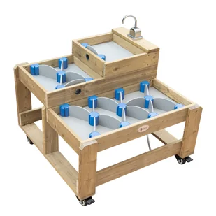 CLASSIC WORLD EDU Drewniany Stolik Wodny XL Tor Droga Wody z Tamami - Zabawki do piasku - miniaturka - grafika 1
