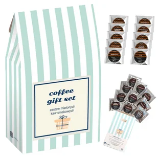 Gotowy zestaw prezentowy „COFFE GIFT SET“ kawa aromatyzowana mix 10szt. prezent upominek podziękowanie dla nauczyciela wychowawcy mentora - Zestawy upominkowe - miniaturka - grafika 1