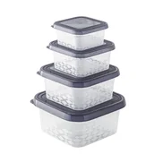 Pojemniki kuchenne - POJEMNIKI Z POKRYWKAMI NA ŻYWNOŚĆ JEDZENIE ZESTAW 4szt BRANQ ORI - miniaturka - grafika 1