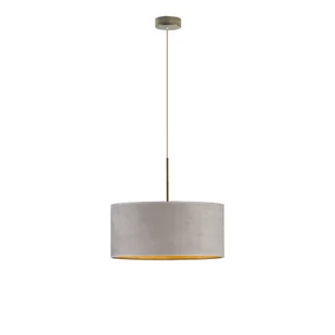 LYSNE Lampa wisząca z welurowym abażurem SINTRA VELUR fi 40 cm kolor szary ze złotym wnętrzem 14531V/8 kolor szary ze złotym wnętrzem - Lampy sufitowe - miniaturka - grafika 6