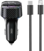 Transmitery FM - XO transmiter BCC17 FM ład. sam. 30W Bluetooth czarny + kabel USB-C/Lightning - miniaturka - grafika 1