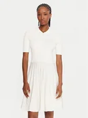 Sukienki - Lacoste Sukienka codzienna EF5803 Écru Regular Fit - miniaturka - grafika 1