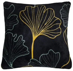 Poszewka dekoracyjna Ginkos 40x40 czarna liście - Poszewki na poduszki - miniaturka - grafika 1