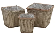 Donice - Zestaw 3 sztuk wiklinowych donic ogrodowych G5-T98 - miniaturka - grafika 1