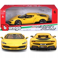 Samochody i pojazdy dla dzieci - Ferrari 296 GTB 1:18 Bburago 18-16018 ŻÓŁTY WŁOSKI SAMOCHÓD - miniaturka - grafika 1